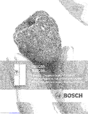 BOSCH B20CS8 Series Operating, Care And Installation Instructions Manual