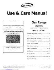 CROSLEY CRG3480LQC Use & Care Manual