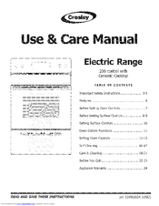 CROSLEY CRE3870LWB Use & Care Manual