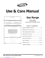 CROSLEY CRG3150LWD Use & Care Manual