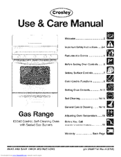 CROSLEY CRG3490GSSA Use & Care Manual