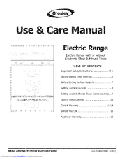 CROSLEY CRE3510LWE Use & Care Manual