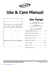 CROSLEY CRG3120LWB Use & Care Manual
