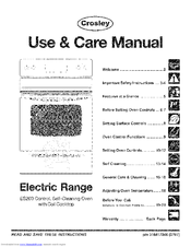 CROSLEY CRE3860GBBB Use & Care Manual