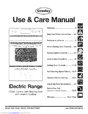 CROSLEY CRE3890HWWA Use & Care Manual