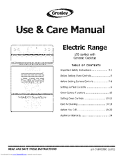 CROSLEY CRE3580LSB Use & Care Manual