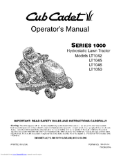 Cub Cadet Series 1000 Lt1045 Manuals Manualslib