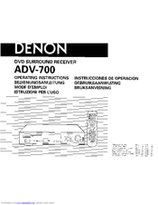 DENON ADV-700 Operating Instructions Manual