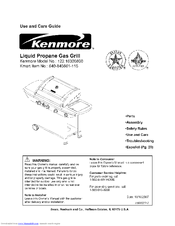 Kenmore 122.16305800 Use And Care Manual