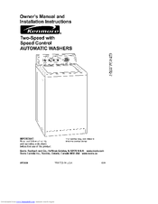 Kenmore 11020802990 and Owner's Manual And Installation Instructions