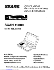 Kenmore SCAN 19000 Owner's Manual