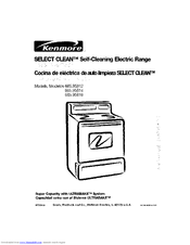 Kenmore SELECT CLEAN 665.95812 Use & Care Manual