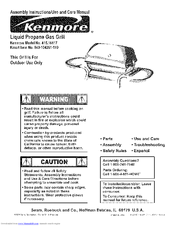 Kenmore 415.16117 Assembly Instructions/Use And Care Manual