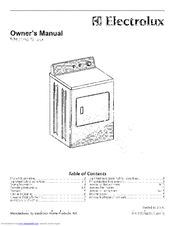 ELECTROLUX EKDR14XAKW0 Owner's Manual