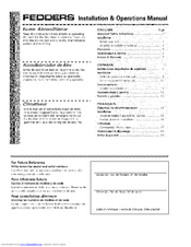 FEDDERS 23-23-0381N-002 s Installation & Operation Manual