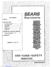 Kenmore 9117312190 Use Use, Care, Safety Manual