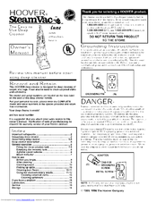 HOOVER SteamVac deluxe Owner's Manual