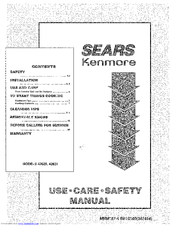 Kenmore 42625 Use, Care, Safety Manual