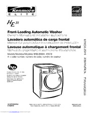 Kenmore HE 3T 110.4596 Series Owner's Manual And Installation Instructions