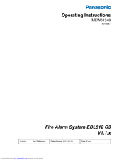 Panasonic MEW01349 Operating Instructions Manual