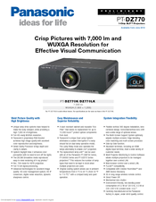 Panasonic PT-DZ770 Series Overview