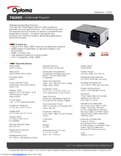 Optoma TS350 Datasheet