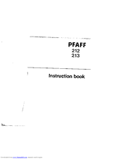 PFAFF 213 Instruction Book