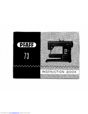 PFAFF 73 Instruction Book