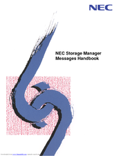 Nec Storage Manager Messages Handbook