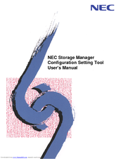 Nec Storage Manager Configuration Setting Tool User's Manual