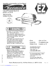 Kenmore 415.162150 Assembly Instructions/Use And Care Manual