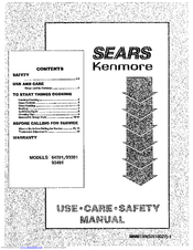 Kenmore 93301 Use Use, Care, Safety Manual