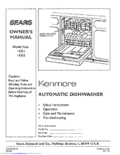 Kenmore 14351 Owner's Manual