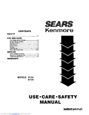 Kenmore 91131 Use Use, Care, Safety Manual