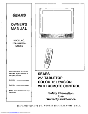 Sears 274.4344869A Series Owner's Manual