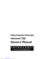 Philips Magnavox VRX262AT Owner's Manual