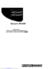 Philips Magnavox VRZ344AT Owner's Manual