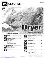 Maytag SDE515DAYW Use & Care Manual