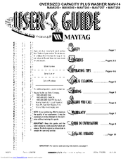 Maytag MAV7257 User Manual