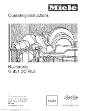 Miele G 851 SC Plus Operating Instructions Manual
