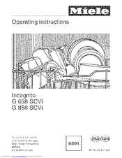 Miele Incognito G 658 SCVI Operating Instructions Manual