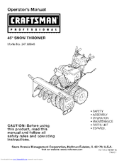 Craftsman Professional 247.88848 Operator's Manual