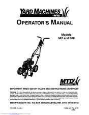 Yard Machines 587 Operator's Manual