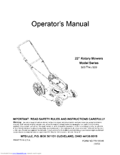 MTD 11A-503F700 Operator's Manual & Illustrated Parts