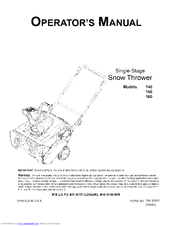 MTD 160 Operator's Manual