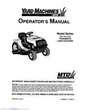 Yard Machines 665 Operator's Manual