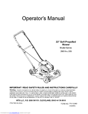 MTD 269 Series Operator's Manual