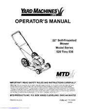 Yard Machines 12A-526L062 Operator's Manual