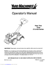 Yard Machines 21A-450 Series Operator's Manual
