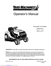 Yard Machines 13AI675H062 Operator's Manual